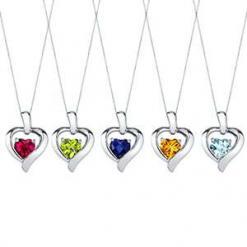 PEORA Sterling Silver Heart in Heart Solitaire Pendant Necklace – Buy Online at AbmarketX