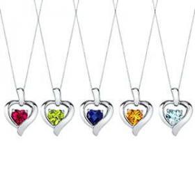 PEORA Sterling Silver Heart in Heart Solitaire Pendant Necklace – Buy Online at AbmarketX