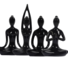OwMell Set of 4 Black Ceramic Yoga Pose Figurines – Buy Online at AbmarketX