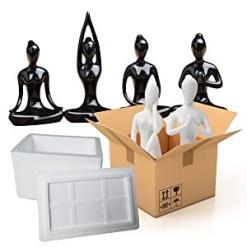 OwMell Set of 4 Black Ceramic Yoga Pose Figurines – Buy Online at AbmarketX