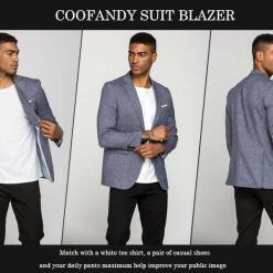 COOFANDY Blue Men’s Slim Fit One Button Blazer – Buy Online at AbmarketX