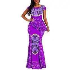 VERWIN African Dress | Geometric Mermaid Maxi Dress – Buy Online at AbmarketX