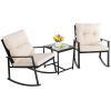 Greesum 3-Piece Rocking Wicker Bistro Set