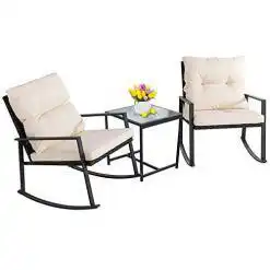 Greesum 3-Piece Rocking Wicker Bistro Set – Buy Online at AbmarketX