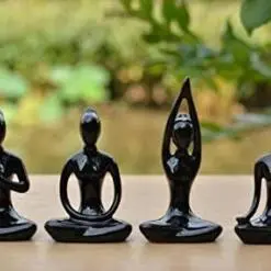 Alternative view of OwMell 4-Piece Ceramic Yoga Pose Figurine Set