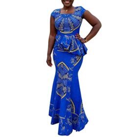 VERWIN African Dress | Geometric Mermaid Maxi Dress – Buy Online at AbmarketX