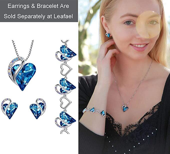 Leafael Infinity Love Birthstone Heart Crystal Pendant Necklace – Buy Online at AbmarketX