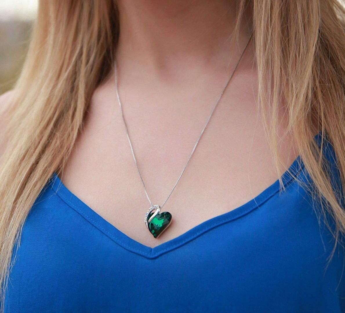 Leafael Infinity Love Birthstone Heart Crystal Pendant Necklace – Buy Online at AbmarketX