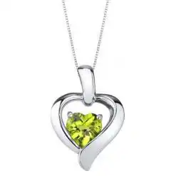 PEORA Sterling Silver Heart in Heart Solitaire Pendant Necklace – Buy Online at AbmarketX