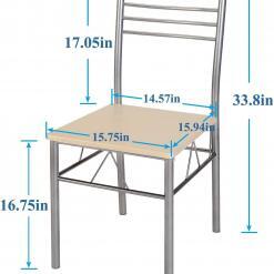 VECELO 5-Piece Dining Table Set with 4 Chairs and 4 Placemats – Buy Online at AbmarketX