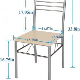 VECELO 5-Piece Dining Table Set with 4 Chairs and 4 Placemats – Buy Online at AbmarketX