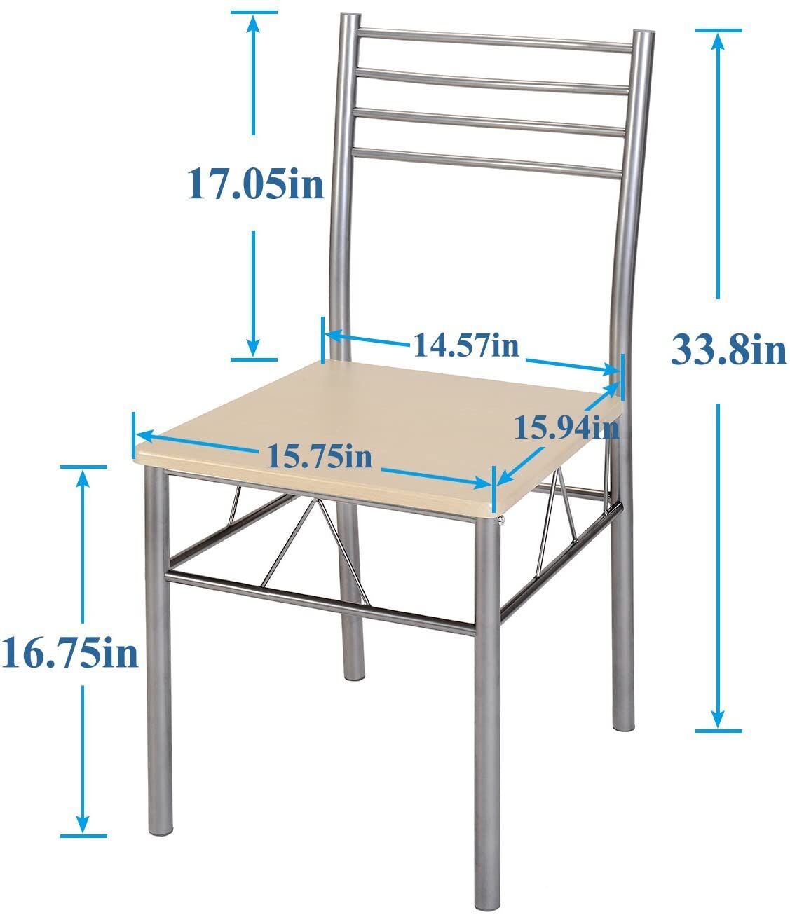 VECELO 5-Piece Dining Table Set with 4 Chairs and 4 Placemats – Buy Online at AbmarketX