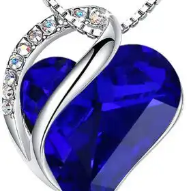 Leafael Infinity Love Birthstone Heart Crystal Pendant Necklace – Buy Online at AbmarketX