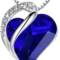 Leafael Infinity Love Birthstone Heart Crystal Pendant Necklace – Buy Online at AbmarketX