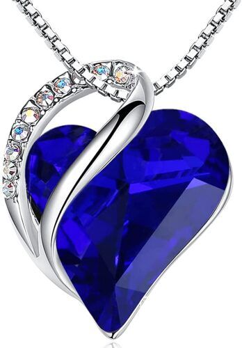 Leafael Infinity Love Birthstone Heart Crystal Pendant Necklace – Buy Online at AbmarketX