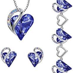 Leafael Infinity Love Birthstone Heart Crystal Pendant Necklace – Buy Online at AbmarketX