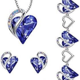 Leafael Infinity Love Birthstone Heart Crystal Pendant Necklace – Buy Online at AbmarketX