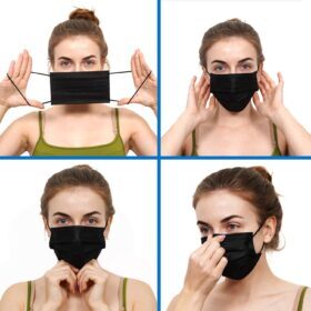 Disposable Face Masks, Black, 3-Layer Protection – ZTANPS – Buy Online at AbmarketX
