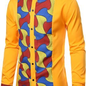 LucMatton Men’s African Patchwork Tuxedo Shirt – Buy Online at AbmarketX