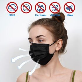 Disposable Face Masks, Black, 3-Layer Protection – ZTANPS – Buy Online at AbmarketX
