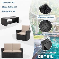 Shintenchi 4-Piece Outdoor Patio Furniture Set – Buy Online at AbmarketX