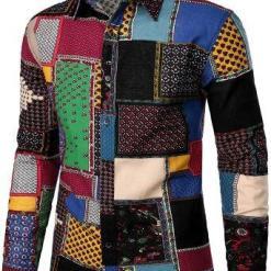 LucMatton BG Men’s Linen African Traditional Pattern Shirt – Buy Online at AbmarketX
