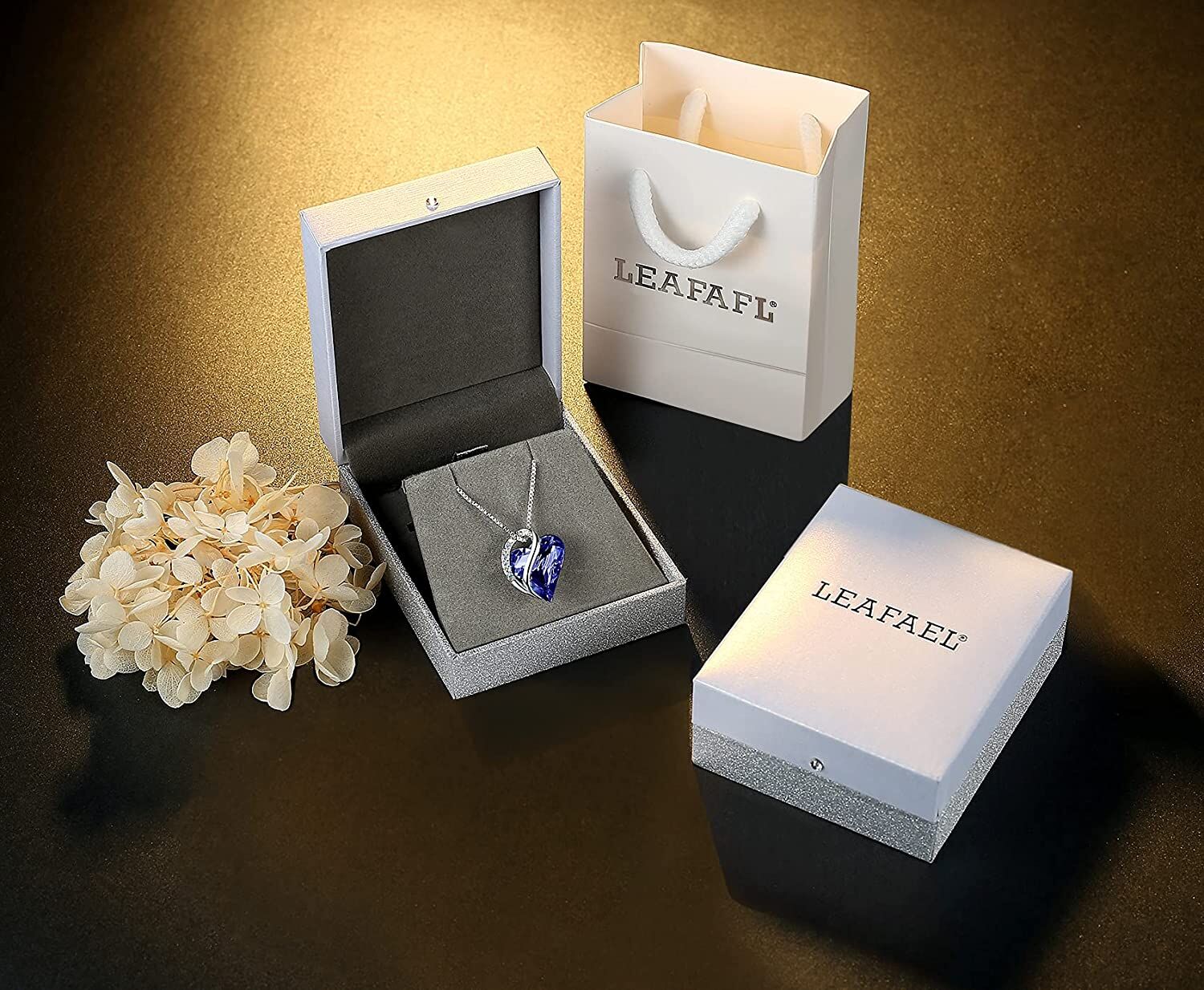 Leafael Infinity Love Birthstone Heart Crystal Pendant Necklace – Buy Online at AbmarketX