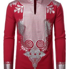 LucMatton Men’s Metallic Gold Dashiki – Black Shirt – Buy Online at AbmarketX
