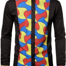 LucMatton Men’s African Patchwork Tuxedo Shirt – Buy Online at AbmarketX