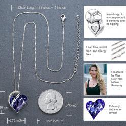 Leafael Infinity Love Birthstone Heart Crystal Pendant Necklace – Buy Online at AbmarketX