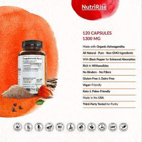 NutriRise Organic Ashwagandha Capsules 1950mg – Buy Online at AbmarketX