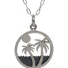 Sterling Silver Palm Trees on Island Cutout Charm Necklace – Buy Online at AbmarketX