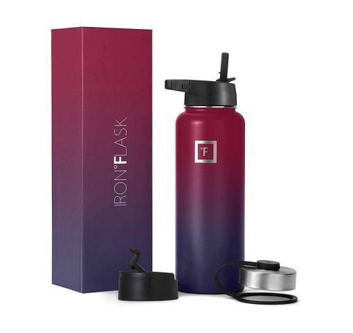 Red Iron Flask Water Bottle - Image 2