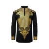 LucMatton Men’s Metallic Gold Dashiki – Black Shirt – Buy Online at AbmarketX