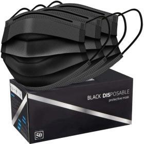 Disposable Face Masks, Black, 3-Layer Protection – ZTANPS – Buy Online at AbmarketX