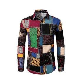 LucMatton BG Men’s Linen African Traditional Pattern Shirt – Buy Online at AbmarketX