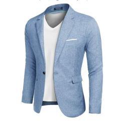 COOFANDY Blue Men’s Slim Fit One Button Blazer – Buy Online at AbmarketX