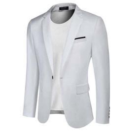 COOFANDY White Men’s Slim Fit One Button Blazer – Buy Online at AbmarketX