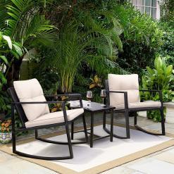 Greesum 3-Piece Rocking Wicker Bistro Set – Buy Online at AbmarketX