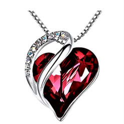 Leafael Infinity Love Birthstone Heart Crystal Pendant Necklace – Buy Online at AbmarketX