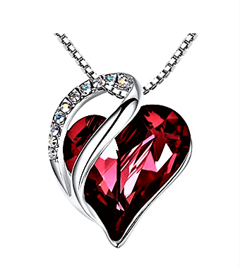 Leafael Infinity Love Birthstone Heart Crystal Pendant Necklace – Buy Online at AbmarketX