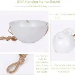 ERIA 4‑Pack 10 inch Speckled White Hanging Planter Basket – Buy Online at AbmarketX
