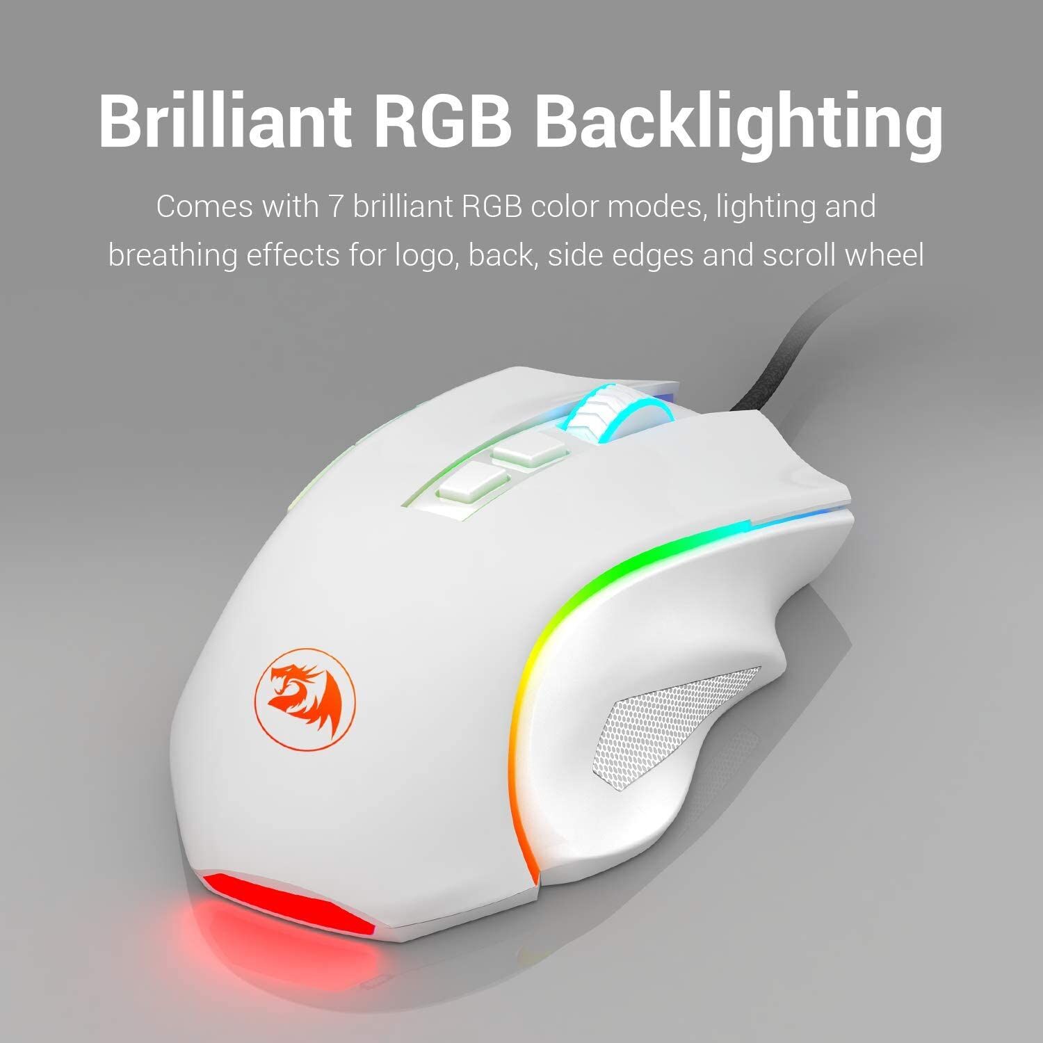 Redragon M602 RGB Wired Gaming Mouse – White – Buy Online at AbmarketX