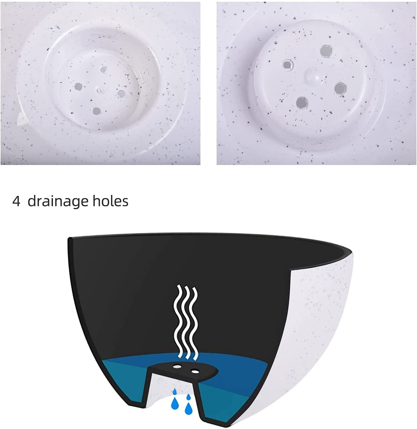 ERIA 4‑Pack 10 inch Speckled White Hanging Planter Basket - Image 6