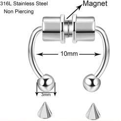 WITUONE 16G Magnetic Horseshoe Nose Rings – Buy Online at AbmarketX