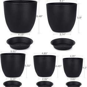 Homenote 7″ Black Plastic Planter with Drainage & Tray – Buy Online at AbmarketX