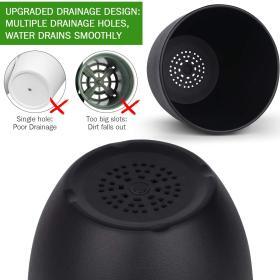 Homenote 7″ Black Plastic Planter with Drainage & Tray – Buy Online at AbmarketX