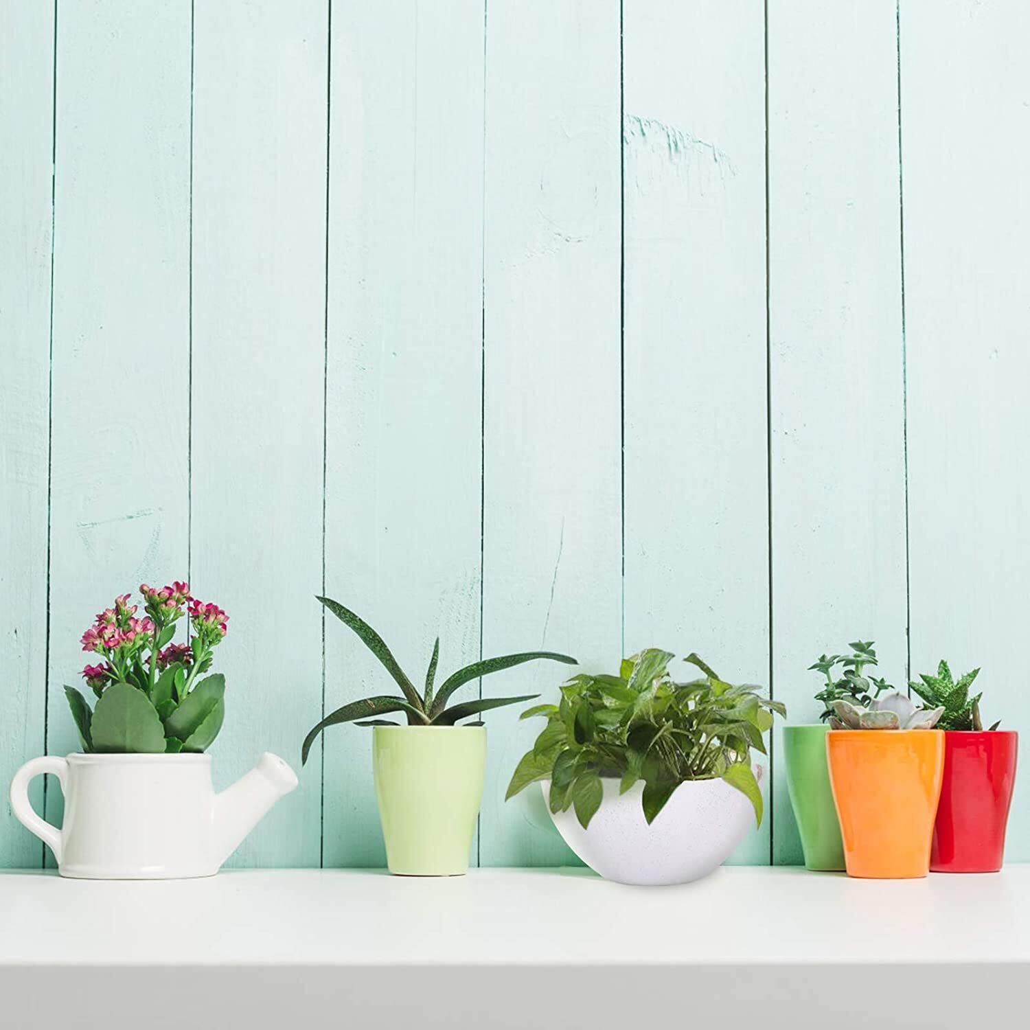 ERIA 4‑Pack 10 inch Speckled White Hanging Planter Basket - Image 3