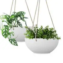 ERIA 4‑Pack 10 inch Speckled White Hanging Planter Basket – Buy Online at AbmarketX