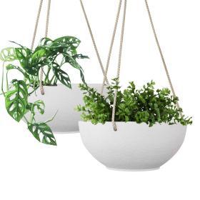 ERIA 4‑Pack 10 inch Speckled White Hanging Planter Basket – Buy Online at AbmarketX